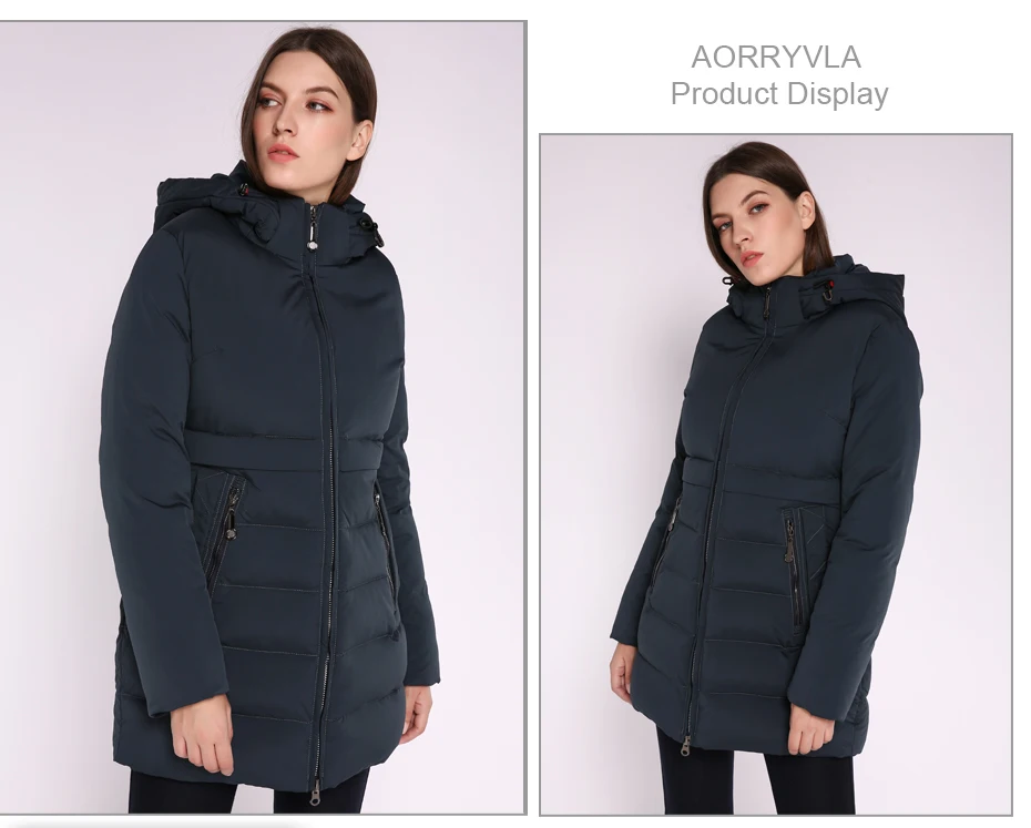 AORRYVLA, зимняя женская куртка, теплый длинный женский пуховик, с капюшоном, с хлопковой подкладкой, Женская парка, плотное зимнее пальто, женский пуховик