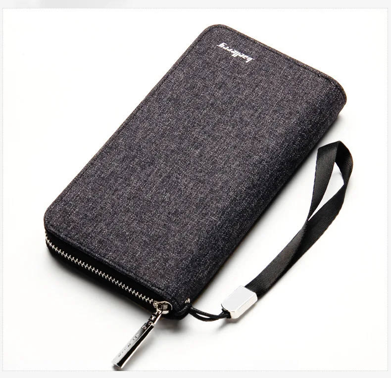 

Bllerry Men's Canvas Clutch Card Bit More Retro Youth Long Wallet Large Capacity Mobile Phone Bag