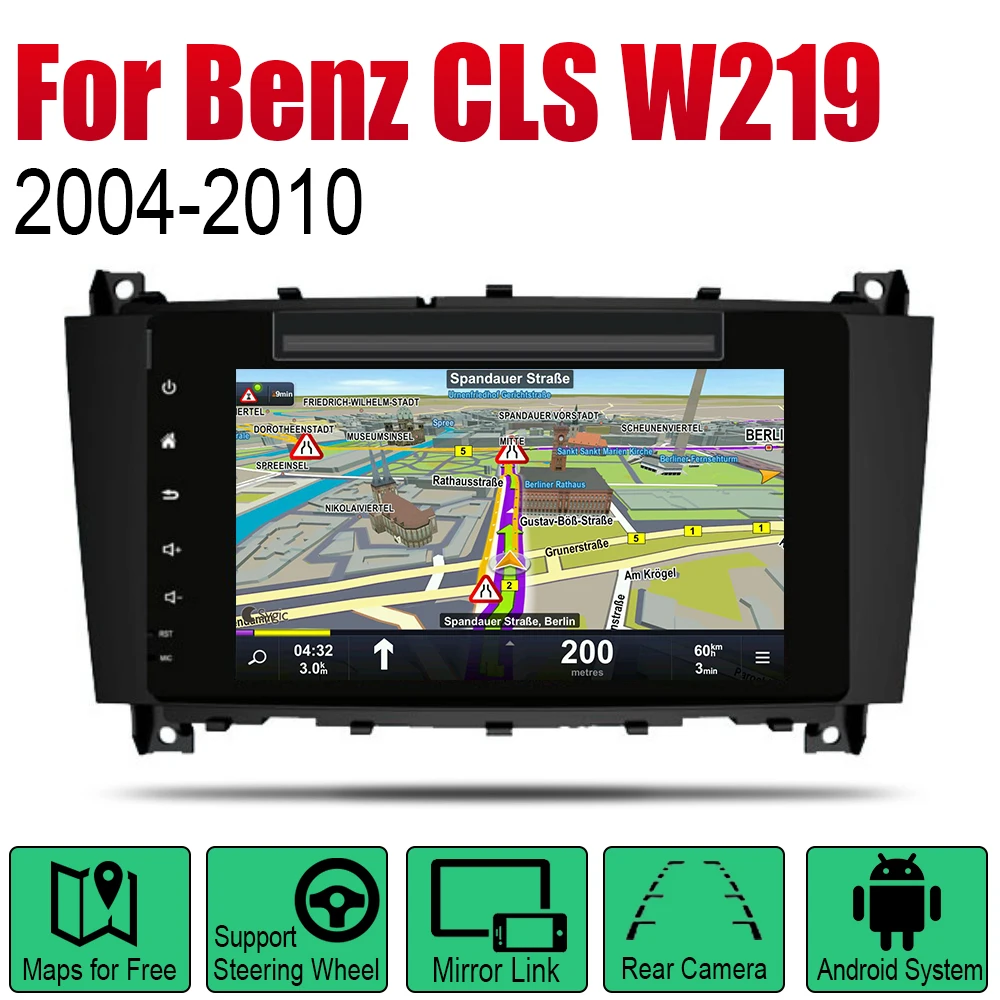 Автомагнитола 2 Din на Android DVD для Mercedes Benz CLS Class W219 2004 ~ 2010 NTG автомобильный