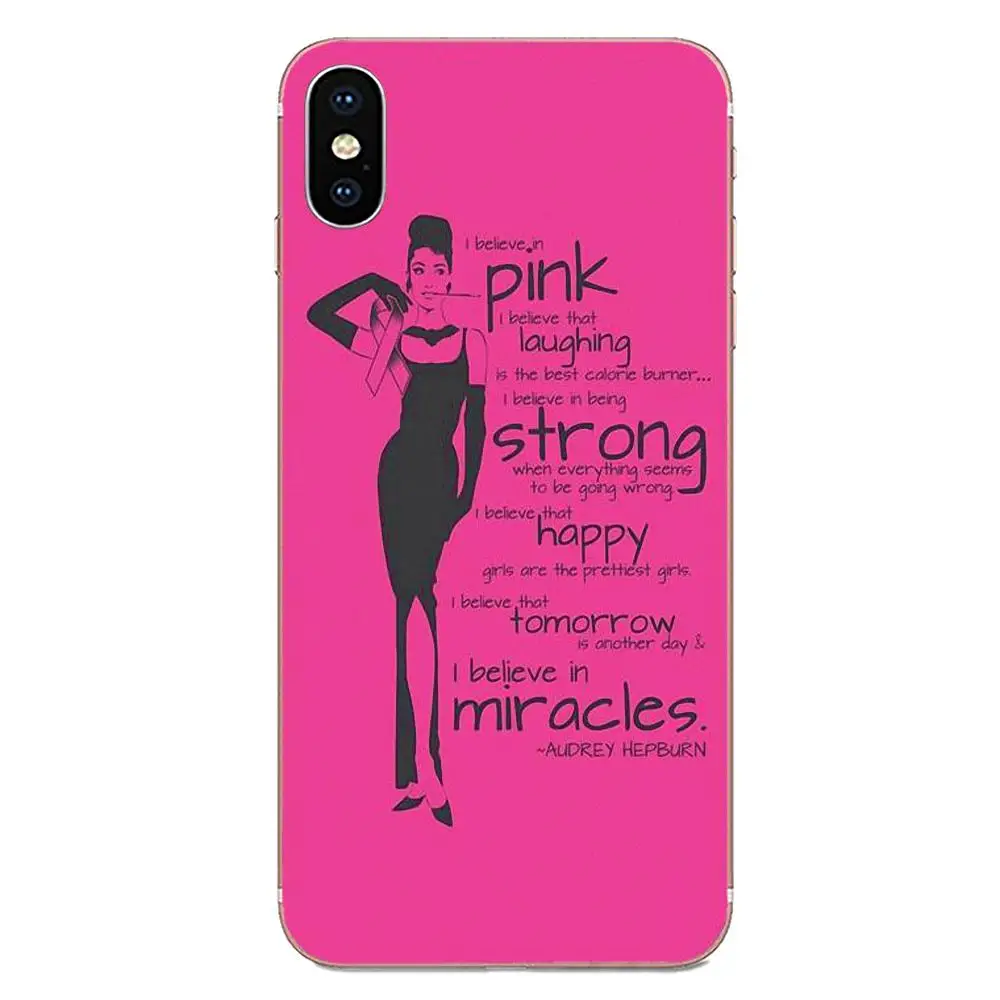 Чехол из ТПУ с рисунком Одри Хепберн I Believe In Pink для Huawei Honor Mate Nova Note 20 20s 30 5 5I 5T 6 7I 7C 8A