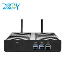 XCY безвентиляторный мини ПК Intel Core i7 i5 i3 Linux Windows 10 компьютер HTPC VGA Тонкий клиент Micro MiNIPC 4K неттоп промышленный Nuc