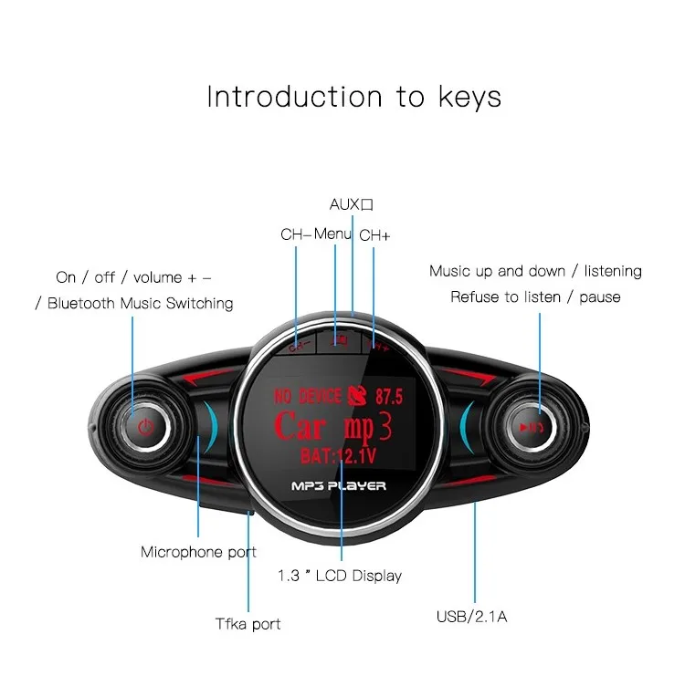 Bluetooth аудио mp3-плеер fm-передатчик Aux модулятор громкой связи автомобильный комплект с Умной зарядкой двойной зарядное устройство usb