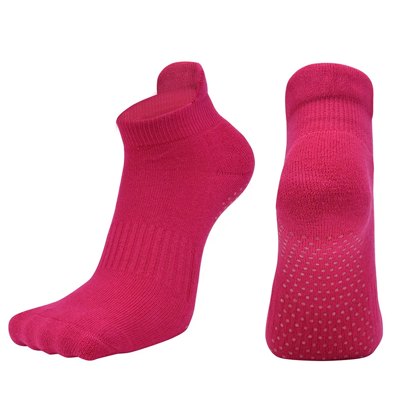 1 пара спортивных носков хорошая гибкость дышащие хлопоковые носки для йоги для балла танцев фитнес аксессуары для спортивной одежды - Цвет: Rose red