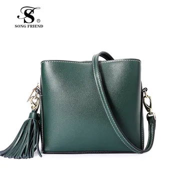 

cowhide Leather women's handbag Tassels fashion single shoulder bag popular women's pure color small bag cowhide messenger bags