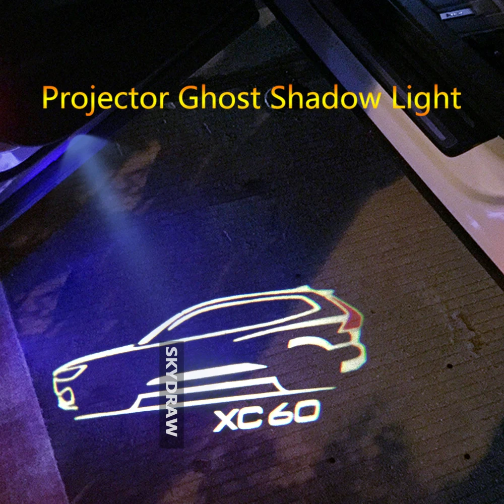 1 Pair For VOLVO XC60(2008-) Car LED Door Welcome Light Projector Ghost Shadow Light Warning Light