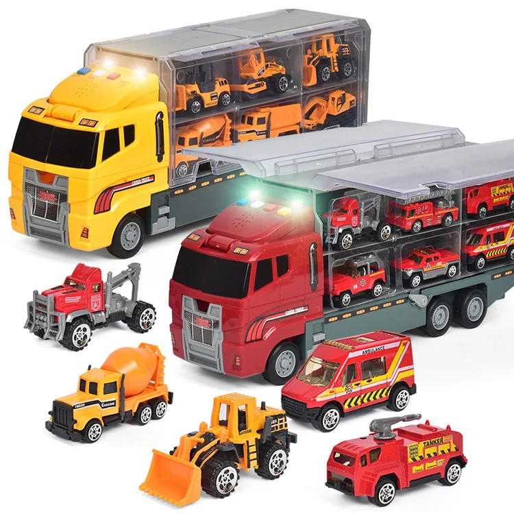 

Storage Box Alloy Engineering Vehicle Model Set Hand Storage Large Container Freight Truck Car Children Early Education Toy