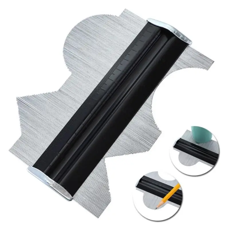  5/6 inch Profile Contour Gauge Template Tiling Skirting Laminate Profile Ruler for Shape Measuremen