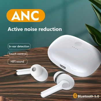 

TWS Bluetooth Earphone Wireless Earbuds ANC Active Noise Cancelling Headphone Stereo Touch Headset PK 3 Pro i9000 Pro i500 i12