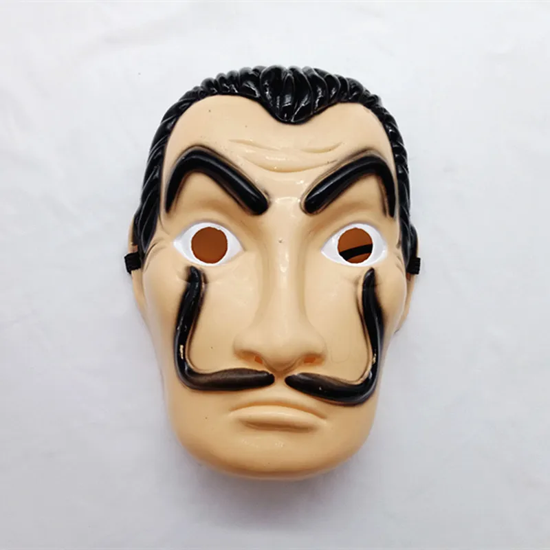 B Вечерние Маски Dali Пластиковые Хэллоуин бумажный дом La Casa De Papel Косплей украшения Маскарад забавные инструменты Новые Маски - Цвет: B
