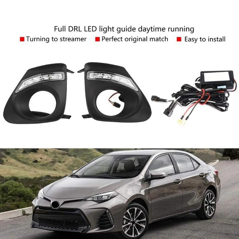 Светодиодный дневные ходовые огни для Toyota Corolla 2010 2011 2012 2013 DRL Противотуманные
