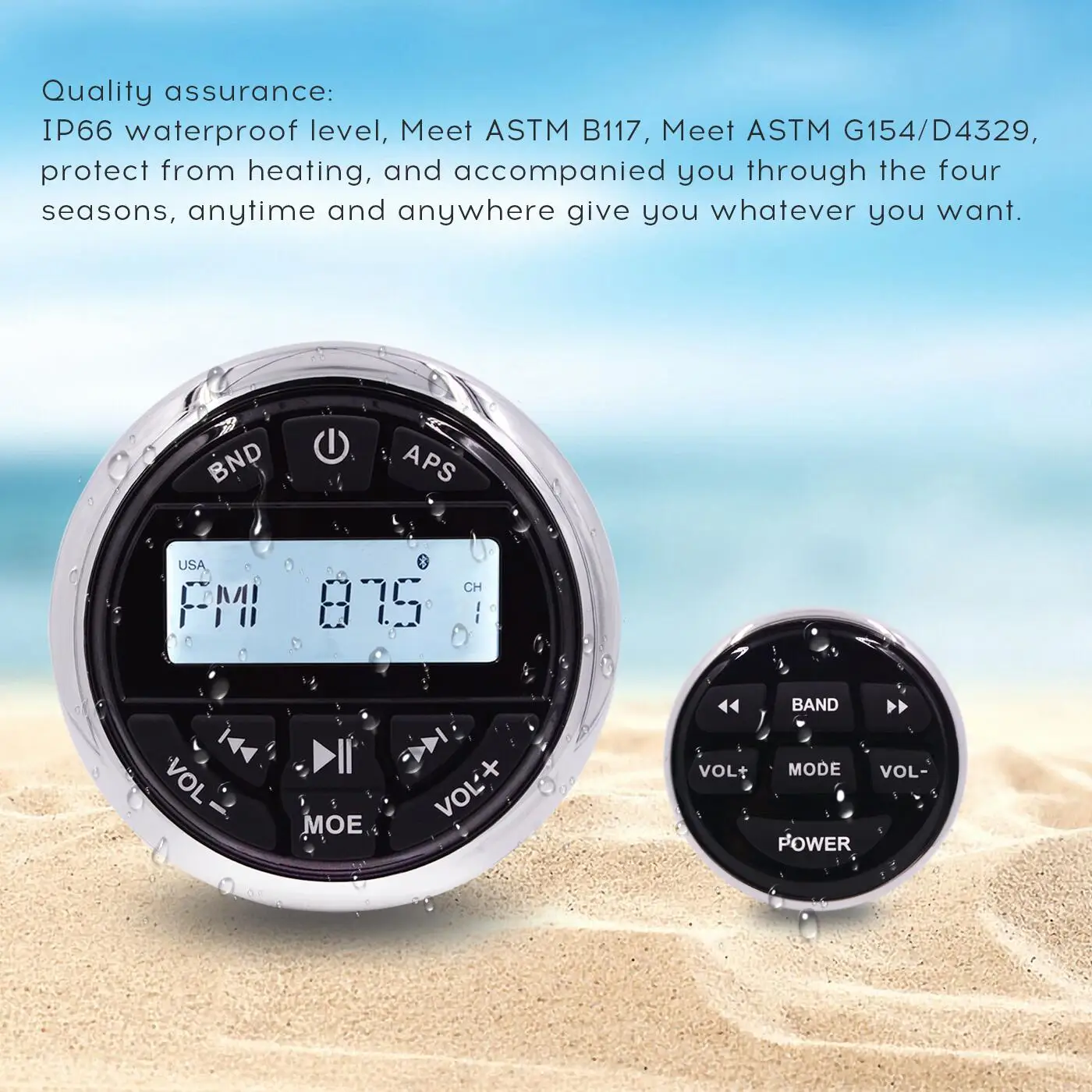 Guzare морской водонепроницаемый стерео аудио AM/FM радио Bluetooth автомобильный