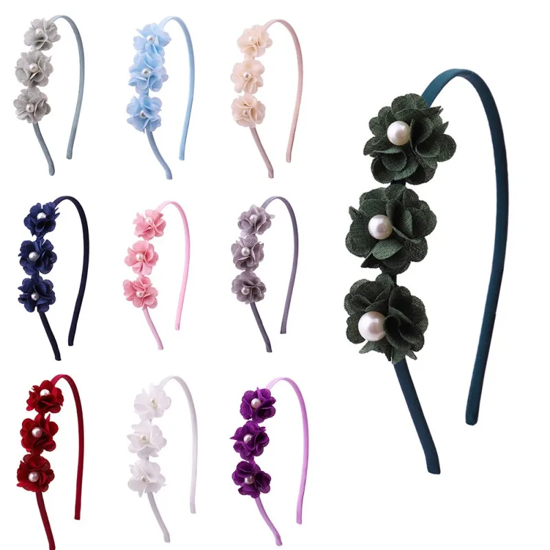 

Baby Cute Girls Pearl Flower Design Headband Headwear Apparel Photography Prop Party Gift 2019