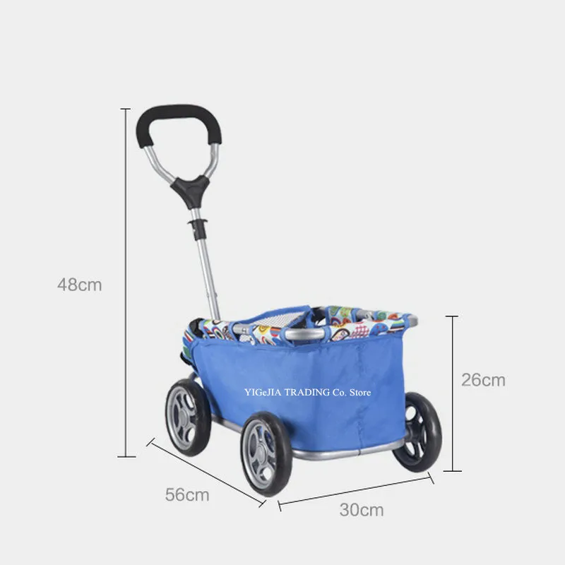 Four-Wheeled Kids Toy Trolley, Lightweight 2.2KG Small Cart For Above 3 Ages Children, Baby Push-Pull Carriage