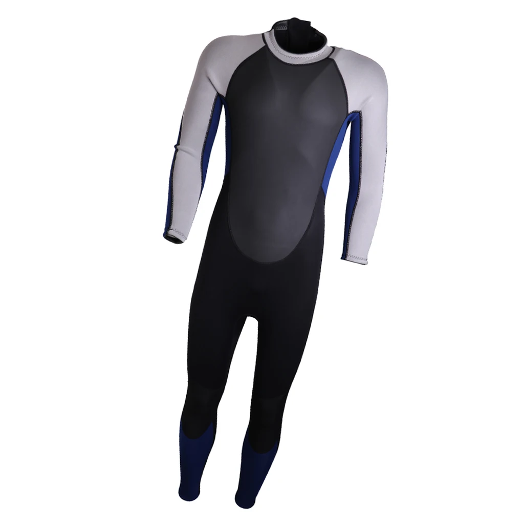Mens 3mm Neoprene Surf Suit Back Zip Full Wetsuit Sports Skins Suit Wetsuits for Kayaking Snorkeling Scuba Diving 