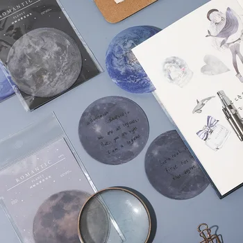 

20pcs Romantic Planet Sticker Memo Pad Creative Sticky Label Remark Note Message Paper Stationery Round Papeleria Memo Pad
