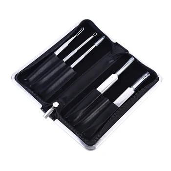 

5PCS/Set Tweezer Comedo Machine Set Removal Pimple Needle Blackhead Remover Black Head Extractor Comedone Tool With Case