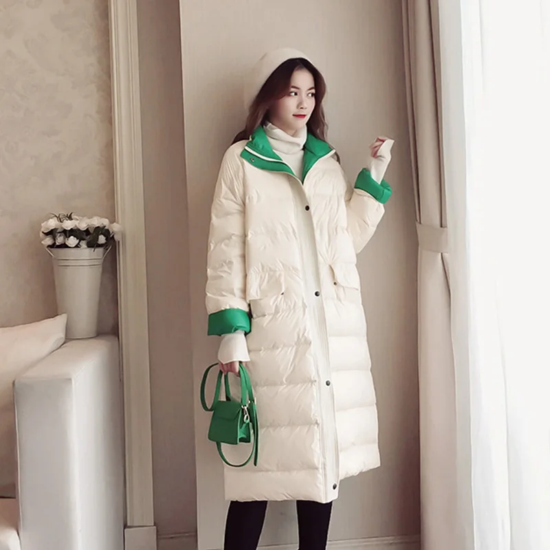 

Winter Jacket Women 2019 New Women Ultra Light 90%White Duck Down Jacket Winter Long Down Parka Female Loose Windproof Down Coat