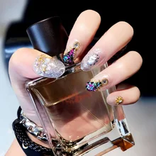 Маникюр готовый продукт японский стиль Журнал Стиль Большая блестка заклепки поддельные ногти 24 шт фототерапия a L30