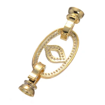 

5pcs DIY Copper Zircon Hooks Clasps Connectors for Hand made crystal Pearl Beaded Bracelets Necklaces Jewelry Findings JC05