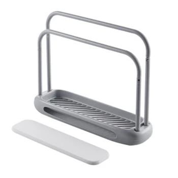 

Detachable Towel Storage Rack Dishcloth Sponge Drying Rack Quick-Drying Water-Absorbing Double Rod Rag Stand