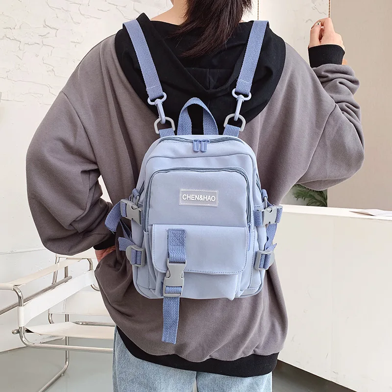 Mini Backpack Small Korean-Style Waterproof Canvas School-Bag Girl Tennage Fashion Women