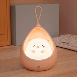 Applique murale LED en Silicone Rechargeable par USB, capteur de nuit, chats mignons, lampe à Induction humaine, pour chambre d'enfants, garde robe 
