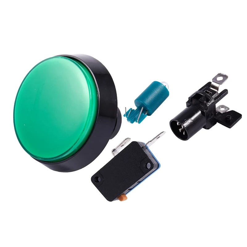 Arcade Game 52mm Green Illuminated Momentary Push Button SPDT Micro Switch 