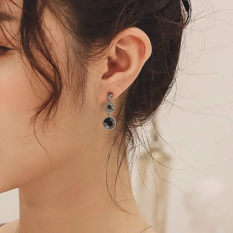 Bague Ringen, французские элегантные женские серебряные ювелирные изделия 925, изящные Серьги с драгоценными камнями для женщин, Винтажные серьги с индивидуальным характером