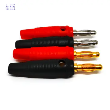 

4PCS New Red Black 4mm Plugs pure copper Gold Plated Musical Speaker Cable Wire Pin Banana Plug Connectors