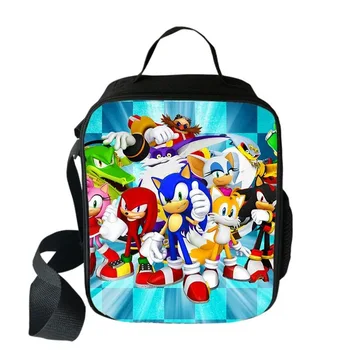

Cartoon Super Mario Bros Sonic Boom Hedgehogs Lunch Bag Picnic Travel Food Storage Bag Children Boy Girl Bento Bag Messenger Bag