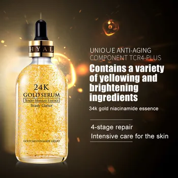 

24K Gold Tense Moisture Essence Anti-wrinkle Gold Nicotinamide LiquidShrinking Pores Brightening Control Oil Face Serum