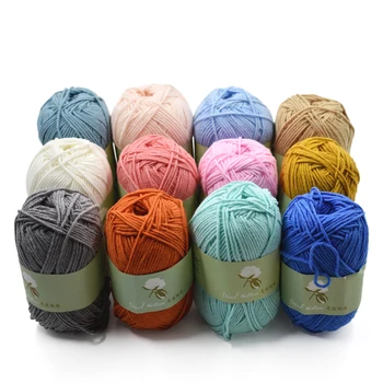 

30pcs Yarn for Knitting 100% Cotton Skin-friendly Hand Knitting Yarn Lana Trapillo Para Tejer Crochet Thread