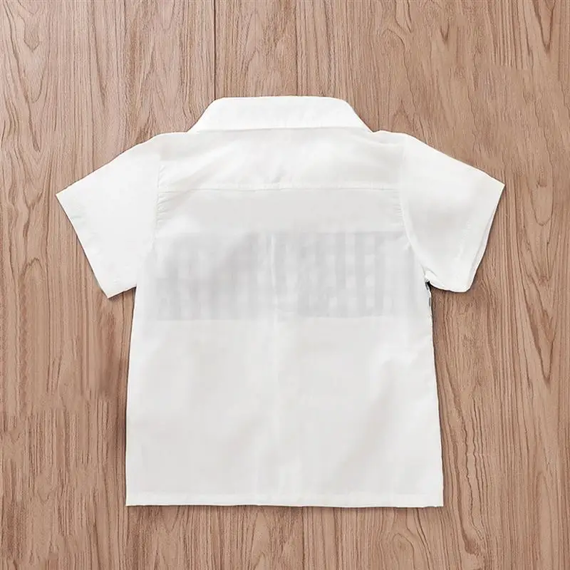 Одежда для малышей летние топы для маленьких мальчиков, пуловер белая Корейская блузка детская пляжная одежда с короткими рукавами и принтом в клетку