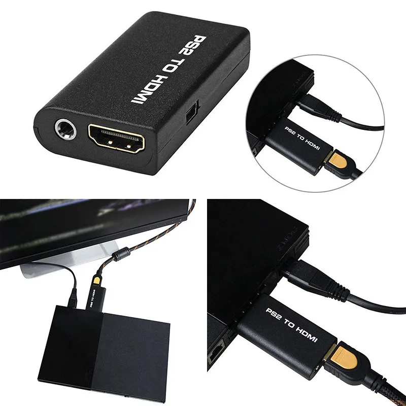 

For HDTV PS2 Audio Video Cable AV Adapter Composite Converter W/3.5mm Audio Output