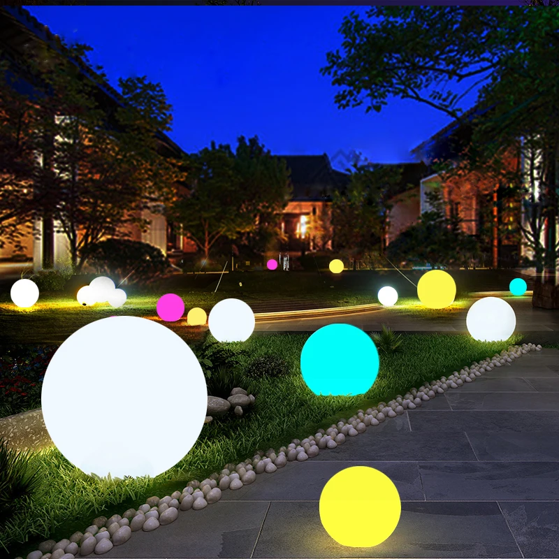 Rechargable Led Outdoor Garden Ball Lights Bulb Street Light Flooor