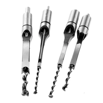 

4pcs Woodworker Hole Drill Bit Mortising Chisel Carve Woodworking Tools Home Tool High Speed Steel Metal Hole Punching Tools