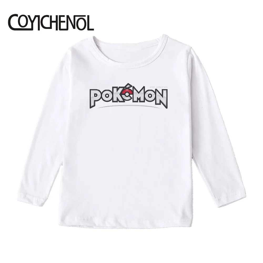 Детская футболка с покемонами; Picachu; детская футболка; коллекция года; сезон лето; От 2 до 12 лет Детская футболка с длинными рукавами и рисунком; топы с рисунками