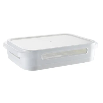 

Container With Lid Handle 24 Grids Stackable Dispenser Refrigerator Box Storage Large Capacity Holder Easy Clean Covered