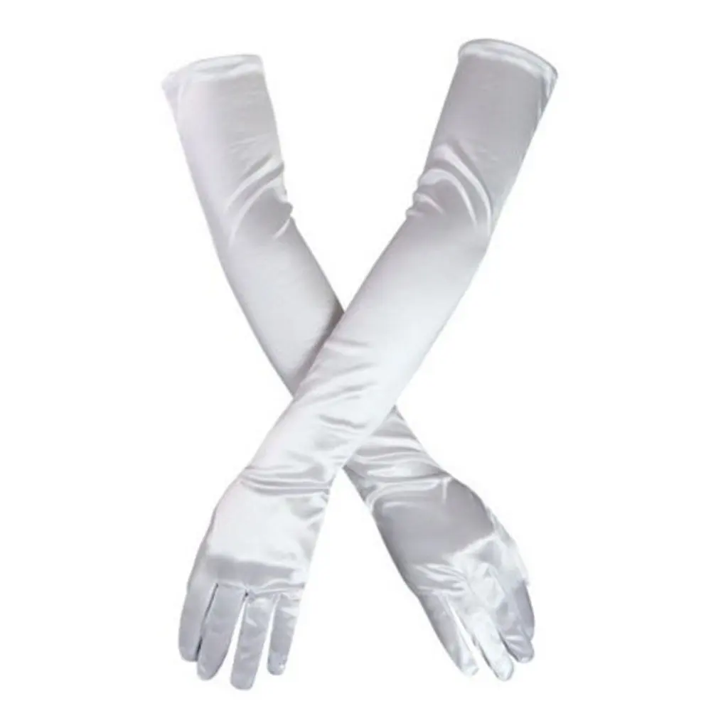 Women\'s Classic Adult Size Long Party Bridal Dance Opera Length Satin Gloves 2022