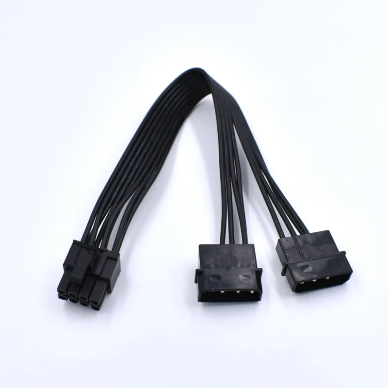 18AWG Dual Molex 4 pin to 8-Pin PCI Express Video Card Pci-e ATX PSU Power Adapter Cable