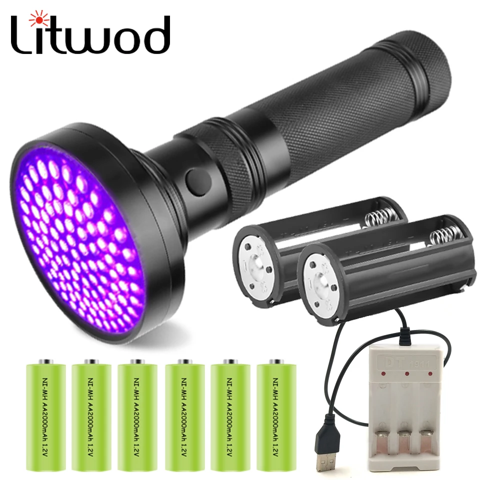 

Uv Led Flashlight Torch Lamp Light Lanterna AA Battery 395 Single File Switch Aluminum Alloy Working Catch scorpion & sterilize