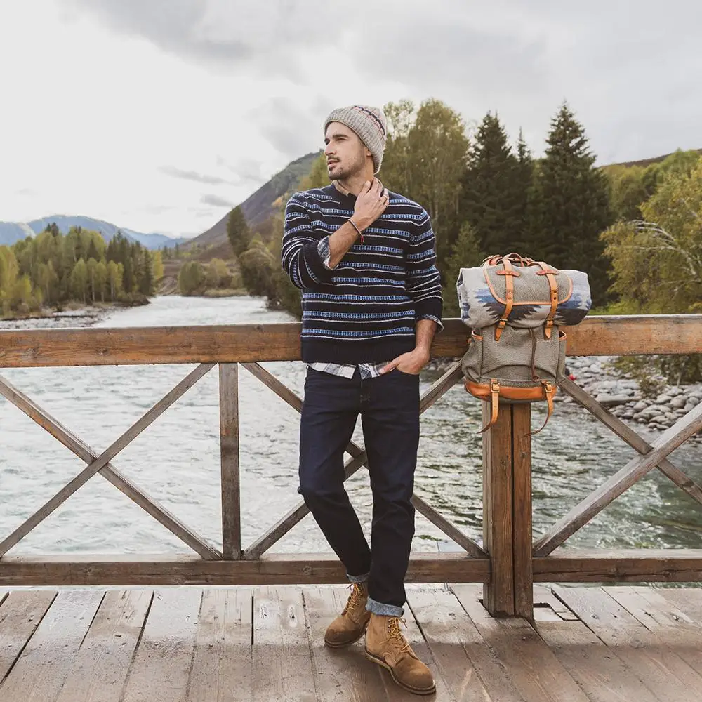 SIMWOOD 2019 Autumn Winter New Sweater men striped mix wool contrast color knitted pullover sweaters  190412