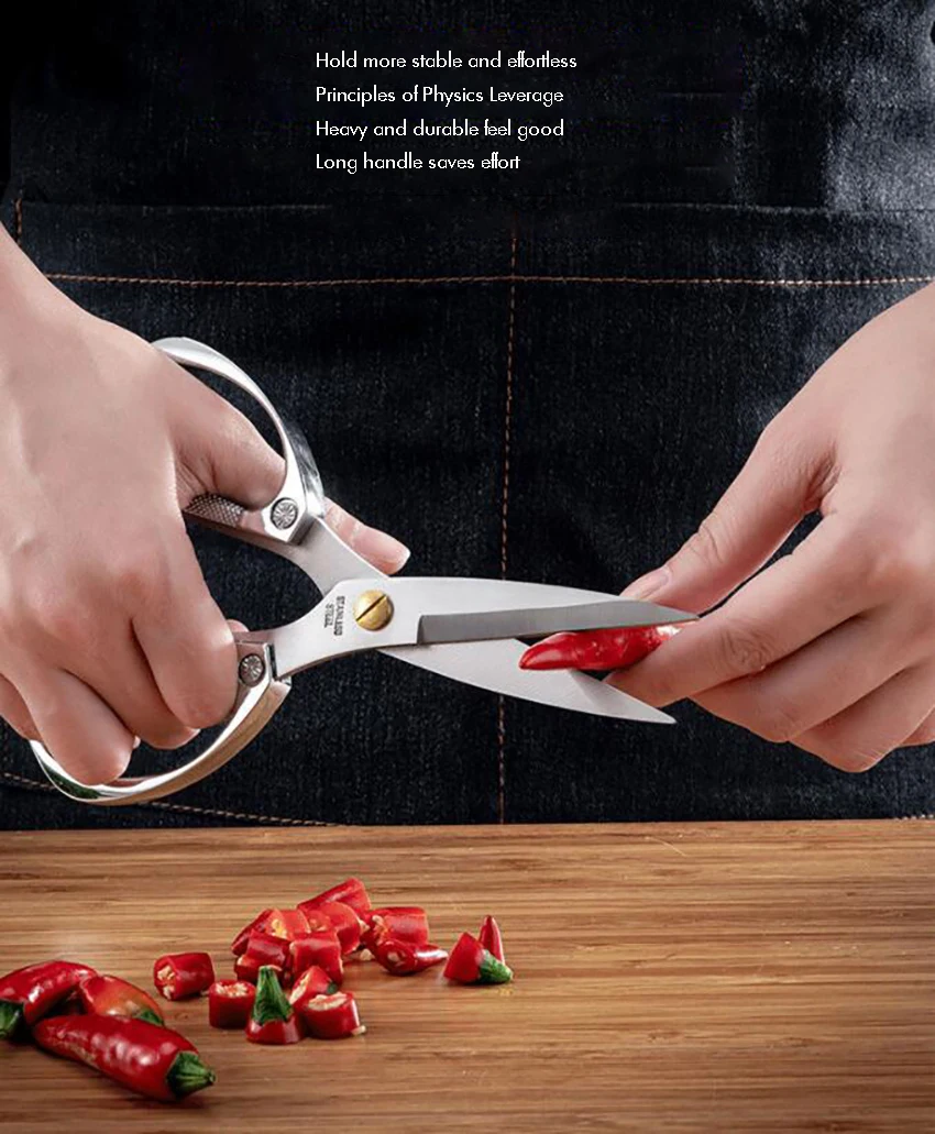 Description Picture 4 of itemKitchen Shears Scissors 19cm Stainless Steel Food Scissors for Herbs Chicken Meat Poultry Vegetable Fish Multipurpose Scissors