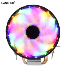 RGB LED CPU Cooler Fan 2 Heatpipe 12V Cooler 120mm Cooling Fan Radiator for LAG 1150 1155 1156 775 1366 AMD AM3 AM4 X79 X99 2011