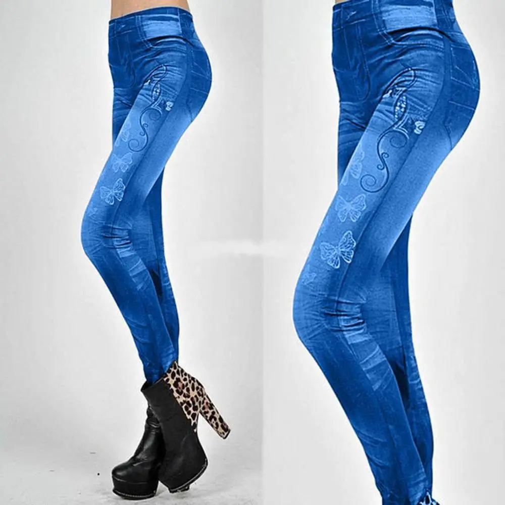 Модные женские брюки Бесшовные полиэфирные джинсовые брюки женские узкие брюки с принтом pantalones mujer pantalon femme HOT PA3