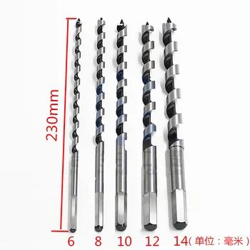 

5pcs Woodworking Broach Drill Bit Lengthened Hex Shank Hardwood Drilling Hole Manual High Speed Steel Woodworking Reamer Drill