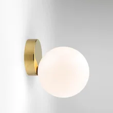 Скандинавский стеклянный шар подсветка стен в коридоре, прикроватная лампа для спальни, настенные бра, световая арматура, золотой Современный внутренний проходной свет, стеклянный абажур