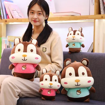 

23-32CM cute plush animal toy baby squirrel doll fabric skin-friendly high-end birthday gift pillow furniture sofa decoration