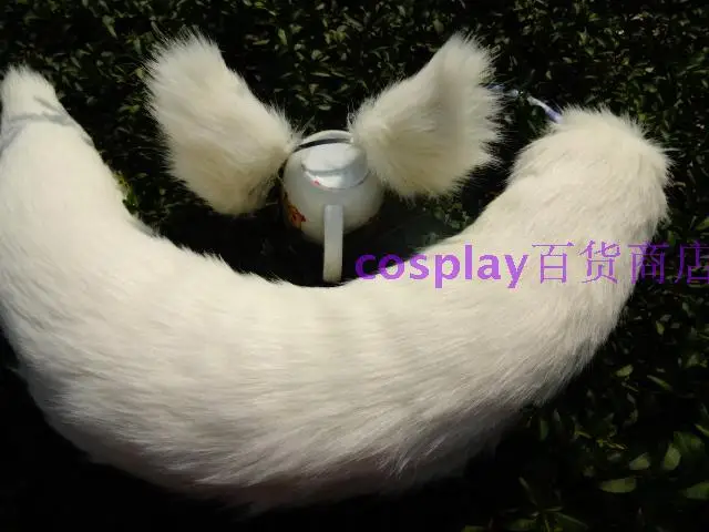 Потому злой волк лисий хвост лисица плюшевый бежевый белый и уши|tails plush|wolf tail and