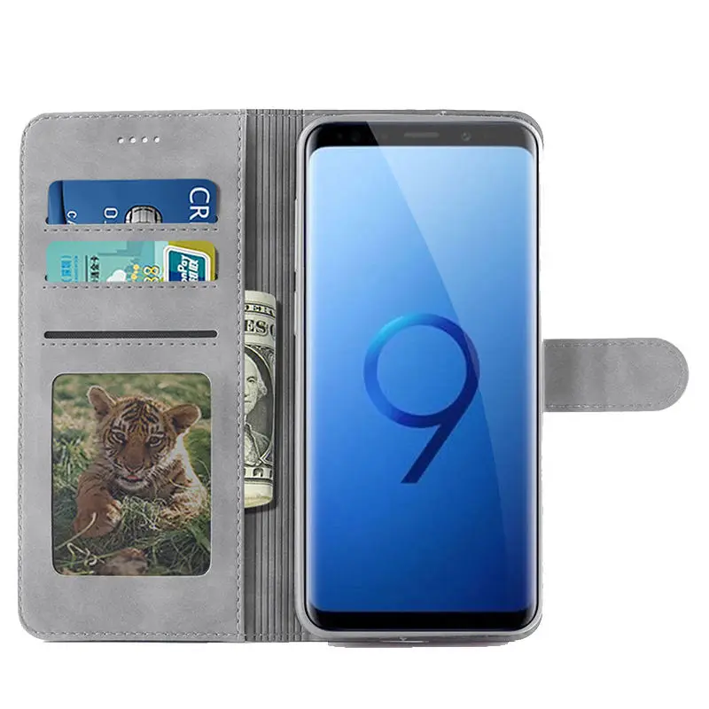 Luxury Retro PU Leather Case For Samsung galaxy S9 Flip Book Wallet Phone Cover For Samsung galaxy S9 Plus Case Samsung S9 Cover